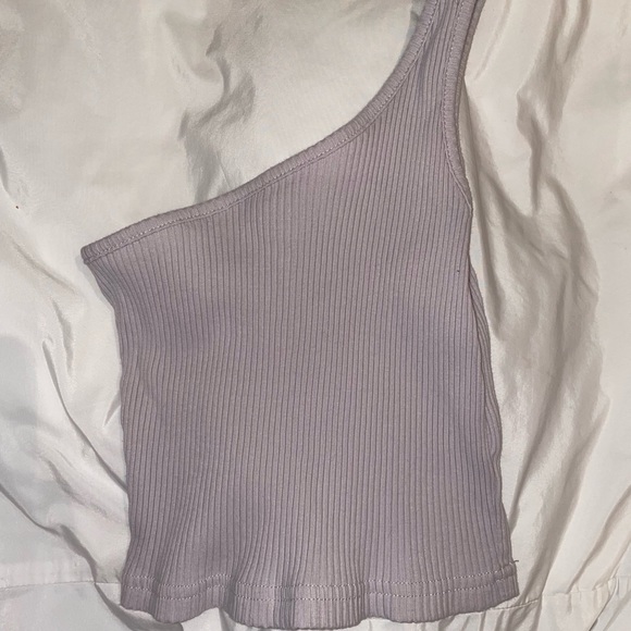 Tops - Women’s Light Purple One Shoulder Tank Top Cropped